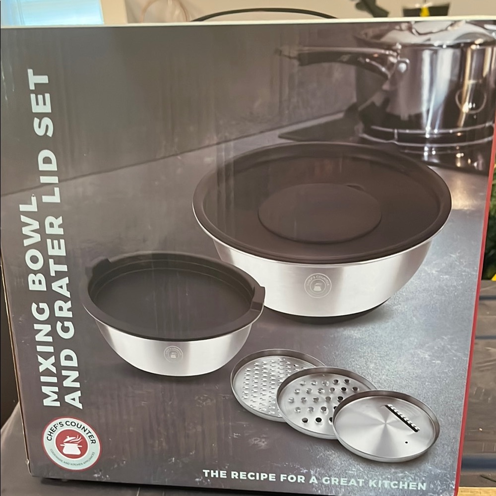 Stainless Steel Mixing Bowl Set with Black Lid